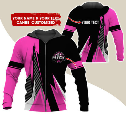 Customized Name & Text Darts Premium Zip Hoodie , Personalized Name Darts Zip Hoodie For Men & Women - Gift For Darts Lovers, Darts Players