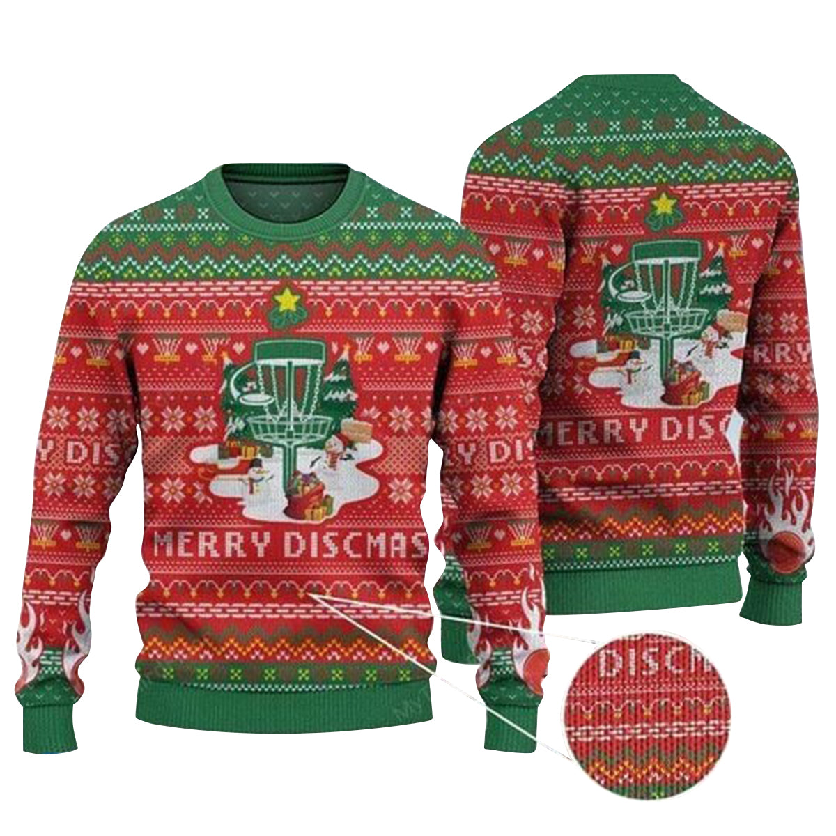 Disc Golf Merry Xmas Ugly Christmas Sweater, Funny Christmas Pattern Ugly Sweater For Men & Women - Best Gift For Christmas, Disc Golf Lovers