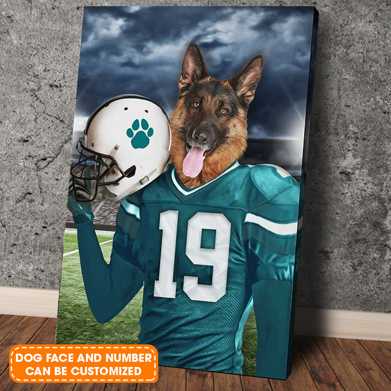 Miami Custom Pet Face Portrait Canvas - Pet Painting Portrait Canvas, Wall Art - Perfect Gift For Miami Fan, Pet Lovers