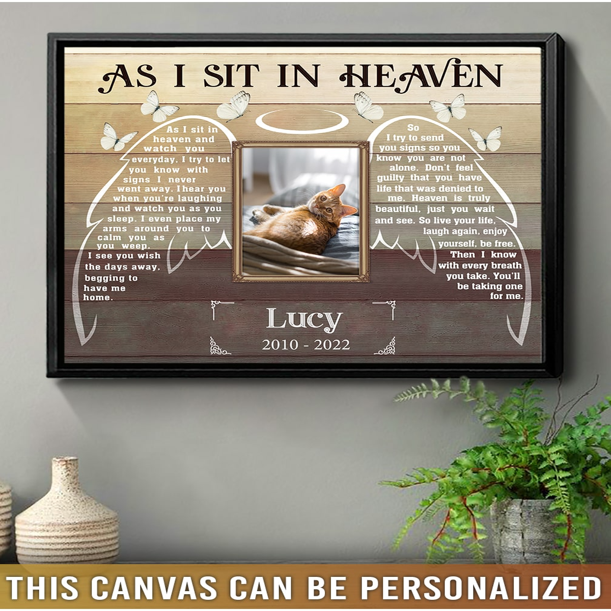 Personalized Dog Landscape Canvas, As I Sit In Heaven Canvas, Custom Photo & Name Dog Canvas, Perfect Gift For Dog Lovers, Friends, Family