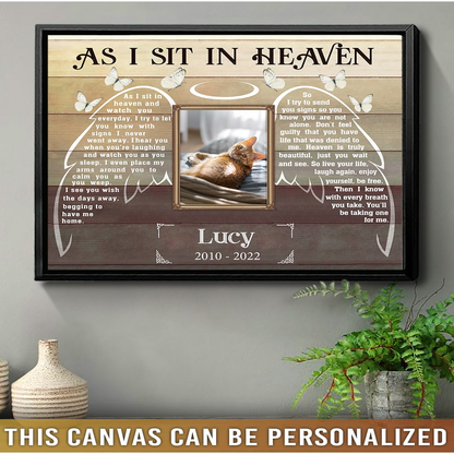 Personalized Dog Landscape Canvas, As I Sit In Heaven Canvas, Custom Photo & Name Dog Canvas, Perfect Gift For Dog Lovers, Friends, Family