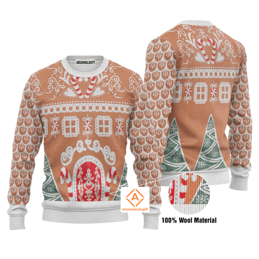 Gingerbread House Christmas Sweater, Ugly Sweater For Men & Women, Perfect Outfit For Christmas New Year Autumn Winter