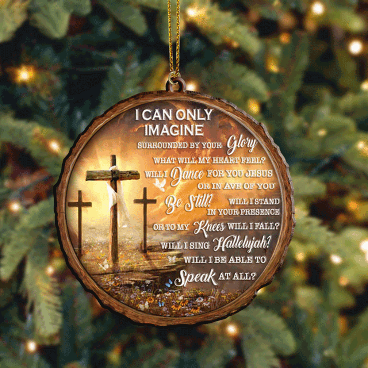 Jesus Acrylic Ornament, Jesus Cross I Can Only Imagine Acrylic Ornament For Christian, God Faith Believers, Holiday Decor