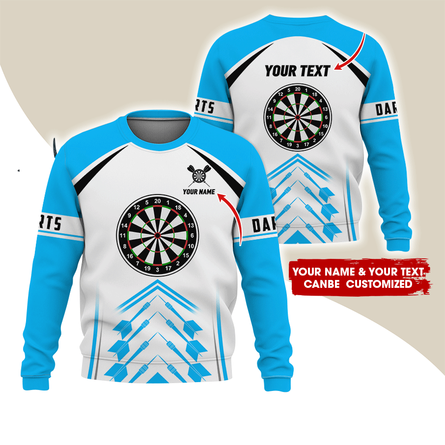 Customized Darts Sweatshirt, Dartsboards Pattern Sweatshirt White For Men & Women, Perfect Gift For Darts Lovers, Darts Player