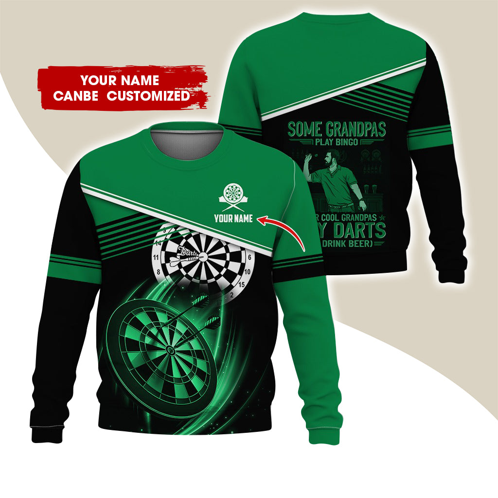 Customized Name & Text Darts Sweatshirt, Personalized Some Grandpas Play Bingo Sweatshirt For Men & Women - Gift For Darts Lovers, Darts Players