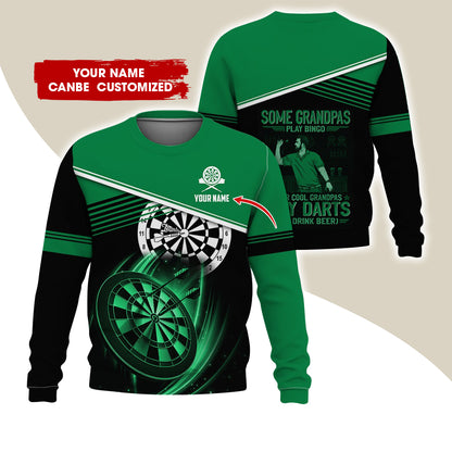 Customized Name & Text Darts Sweatshirt, Personalized Some Grandpas Play Bingo Sweatshirt For Men & Women - Gift For Darts Lovers, Darts Players
