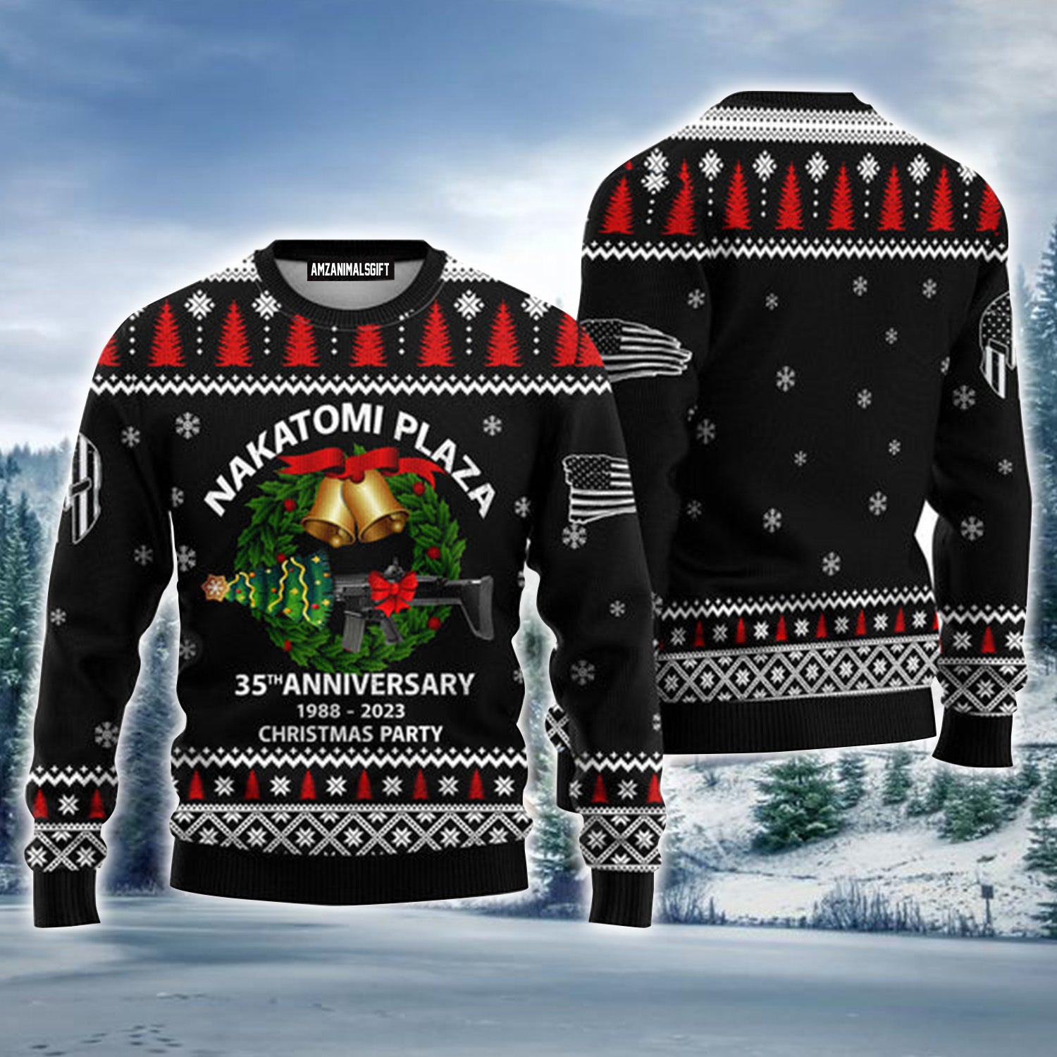 35th Anniversary 2023 Nakatomi Plaza Urly Christmas Sweater, Christmas Party 1988 For Men & Women - Perfect Gift For Christmas, Family, Friends