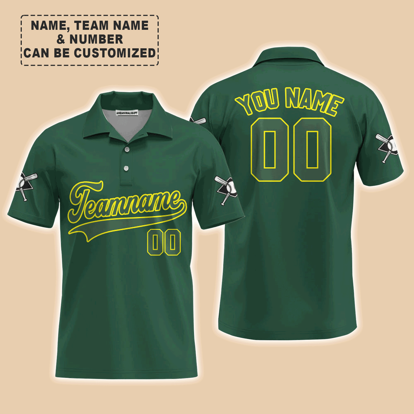 Customized Baseball Men Long Sleeve Shirt, Custom Navy Baseball Green Custom Men Long Sleeve - Perfect Men Long Sleeve Shirt For Men, Baseball Lovers