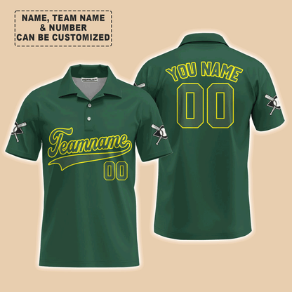 Customized Baseball Men Long Sleeve Shirt, Custom Navy Baseball Green Custom Men Long Sleeve - Perfect Men Long Sleeve Shirt For Men, Baseball Lovers