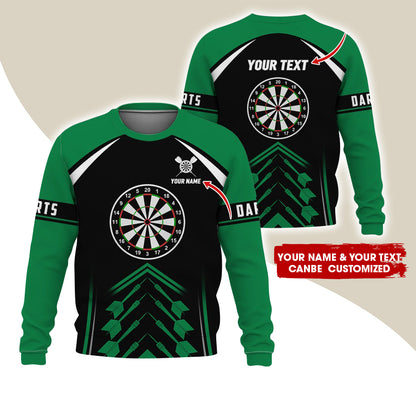 Customized Name & Text Darts Sweatshirt, Personalized Dartboard Uniform Sweatshirt For Men & Women - Gift For Darts Lovers, Darts Players
