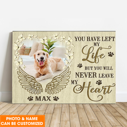 Personalized Dog Landscape Canvas, You Have Left My Life Canvas, Pet Loss Sympathy Gifts, Perfect Gift For Dog Lovers, Friends, Family