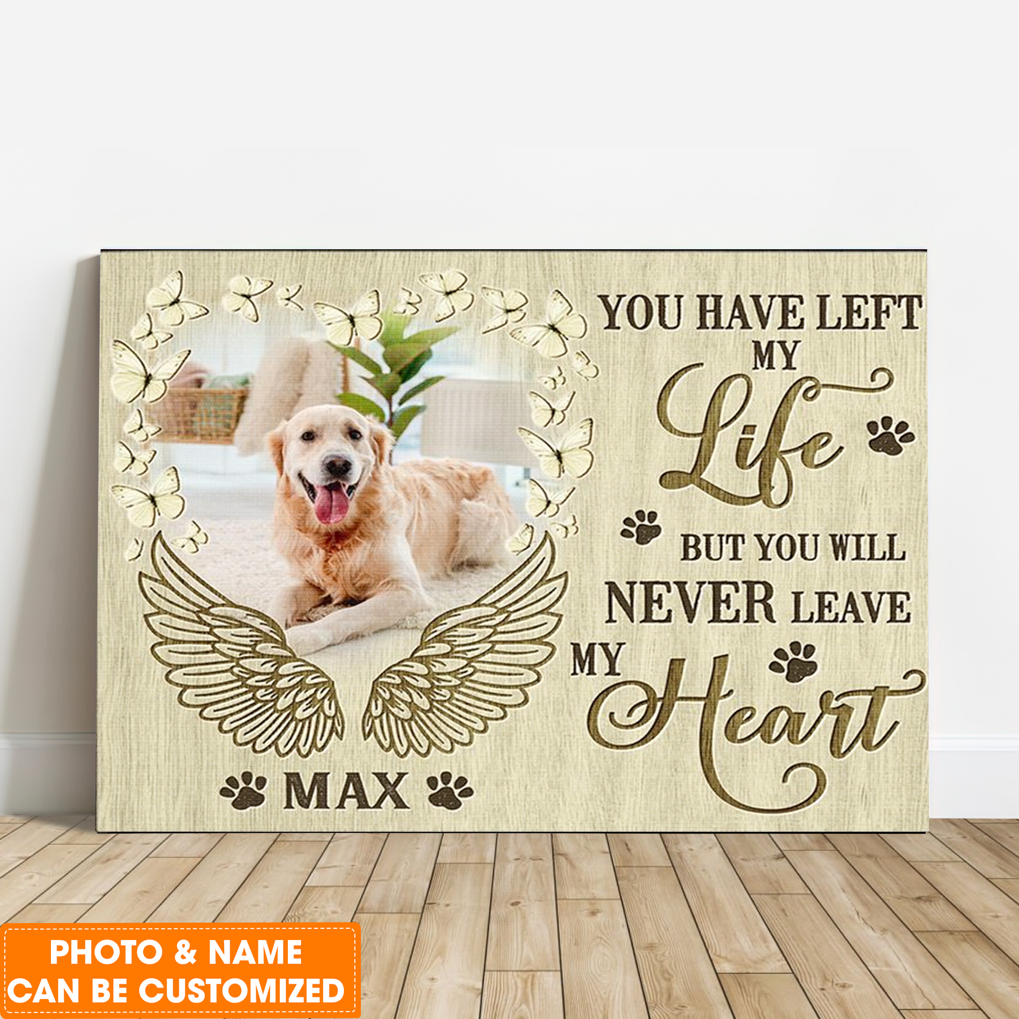 Personalized Dog Landscape Canvas, You Have Left My Life Canvas, Pet Loss Sympathy Gifts, Perfect Gift For Dog Lovers, Friends, Family