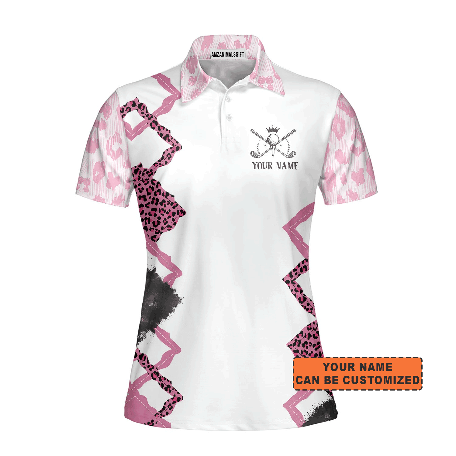 Women Golf Polo Shirt, Personalized Womens We're More Than Just Golf Friends Flamingo Leopard Polo Shirt For Women, Golf Lover