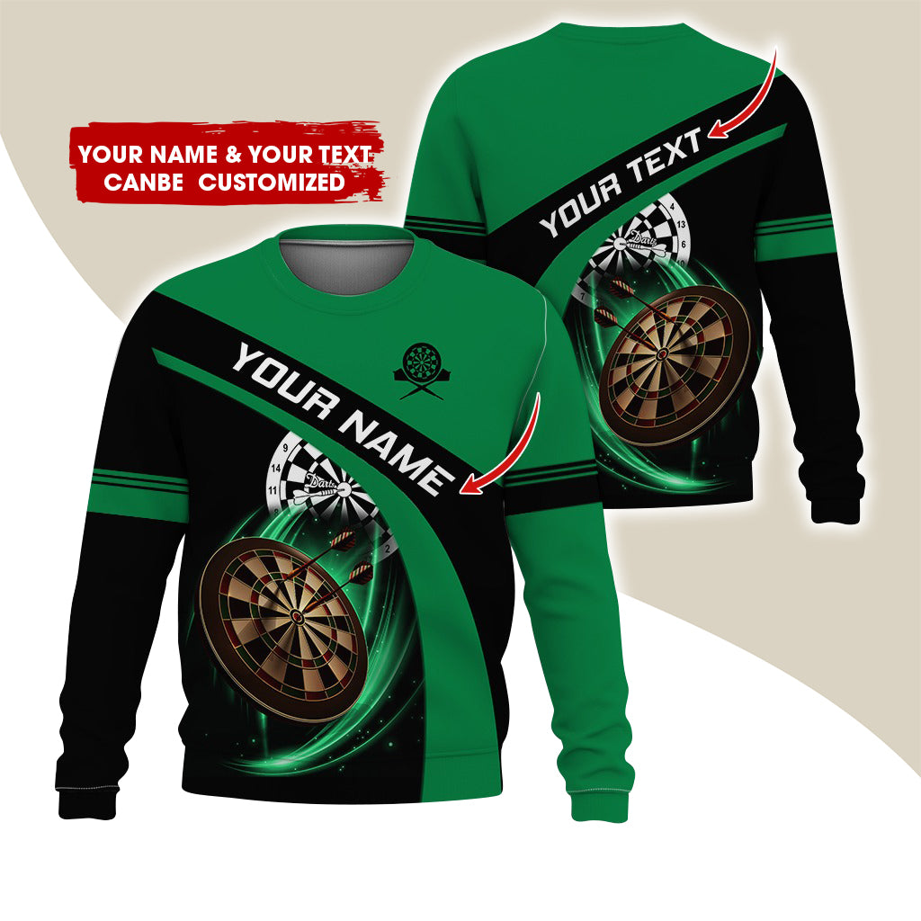 Customized Name & Text Darts Sweatshirt, Custom Darts Sweatshirt For Men & Women - Gift For Darts Lovers, Darts Players