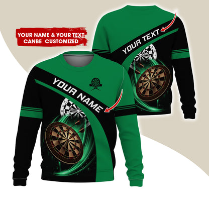 Customized Name & Text Darts Sweatshirt, Custom Darts Sweatshirt For Men & Women - Gift For Darts Lovers, Darts Players
