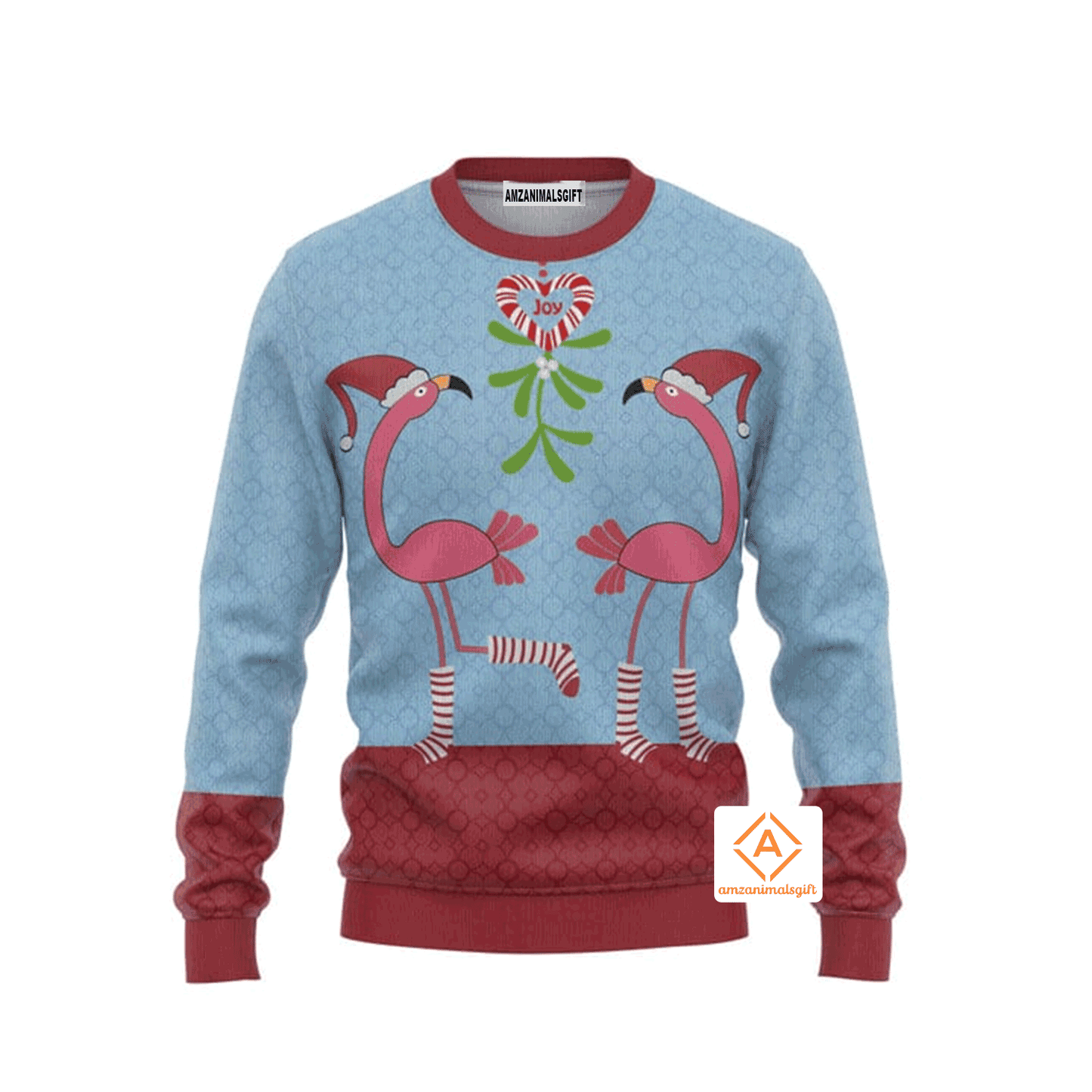 Pink Flamingos Funky Pattern Christmas Sweater, Ugly Sweater For Men & Women, Perfect Outfit For Christmas New Year Autumn Winter