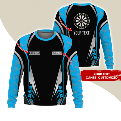 Customized Darts Sweatshirt, Darts Pattern Sweatshirt Black For Men & Women, Perfect Gift For Darts Lovers, Friend, Family