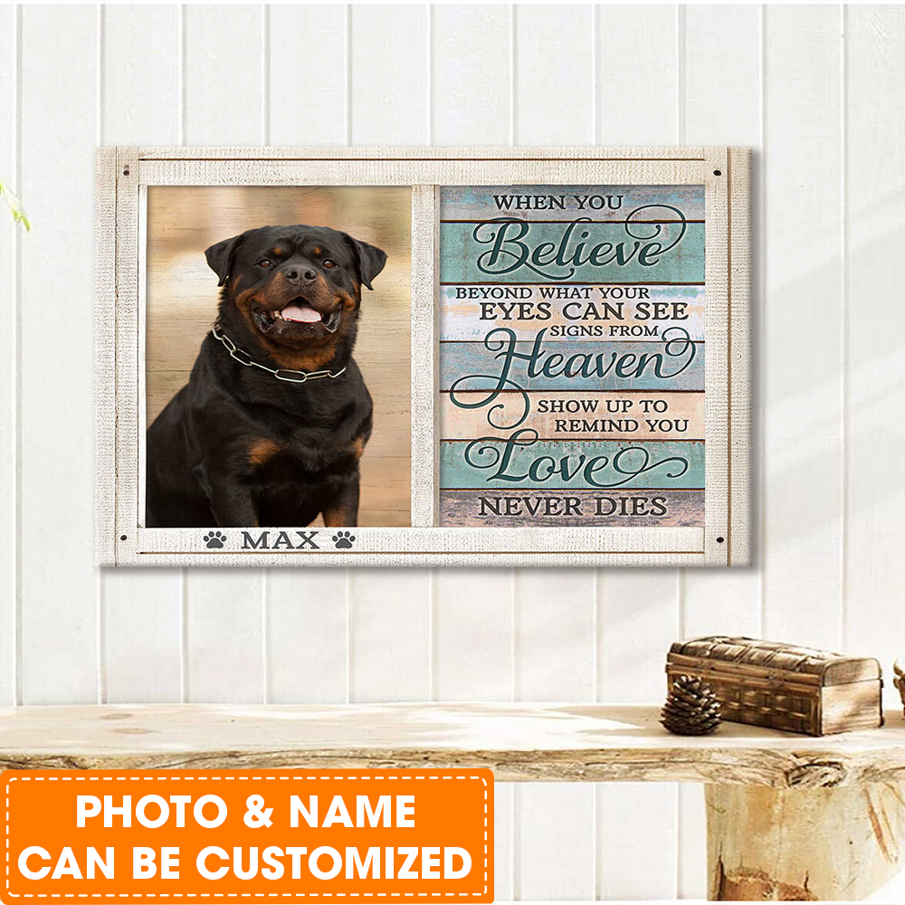 Personalized Dog Landscape Canvas, Custom Photo Pet Canvas, When you believe Canvas, Perfect Gift For Dog Lovers, Friends, Family