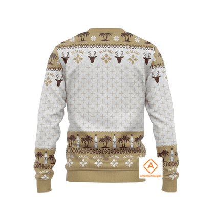 Malibu Vintage Christmas Sweater, Ugly Sweater For Men & Women, Perfect Outfit For Christmas New Year Autumn Winter