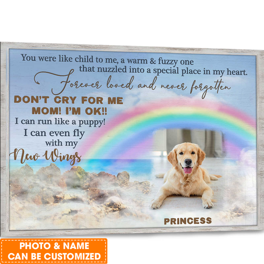 Personalized Dog Landscape Canvas, Custom Dog Memorial Gifts Loss Of Dog Memorial Gifts Canvas Print, Perfect Gift For Dog Lovers, Friends, Family
