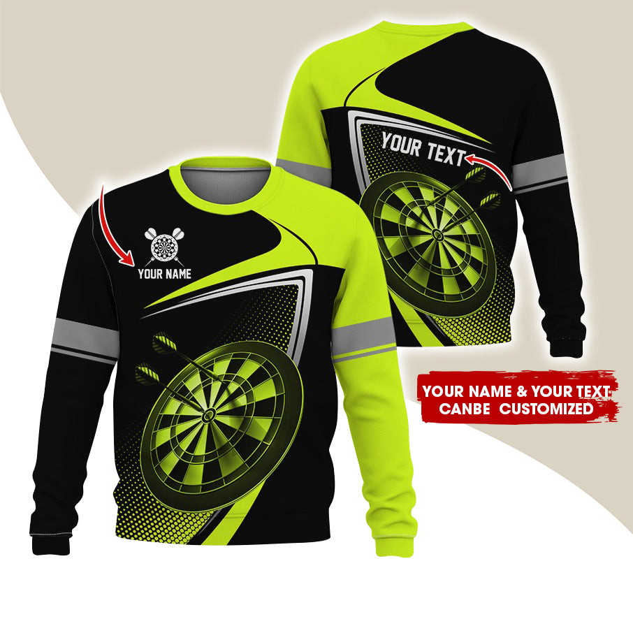 Customized Name & Text Darts Sweatshirt, Personalized Name Love Darts Sweatshirt For Men & Women - Gift For Darts Lovers, Darts Players