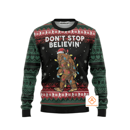 Bigfoot Don't Stop Believing Christmas Sweater, Ugly Sweater For Men & Women, Perfect Outfit For Christmas New Year Autumn Winter