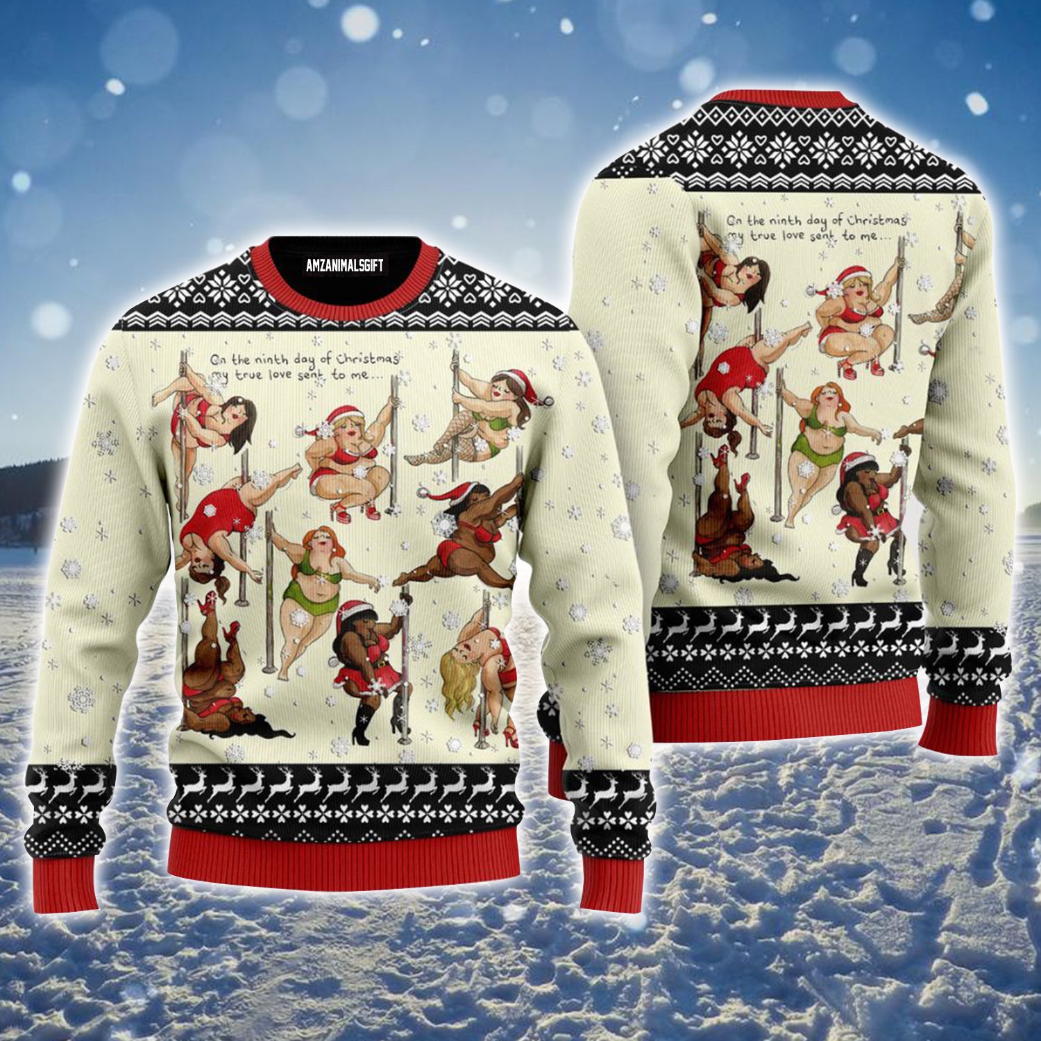 Nine Ladies Dancing Sexy Ugly Christmas Sweater, Ladies Love Xmas  Ugly Sweater For Men & Women - Perfect Gift For Christmas, Family, Friends