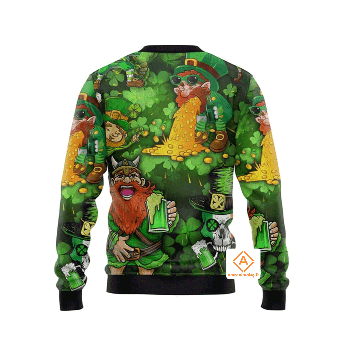 St Patrick's Day Sweater Irish Beer Viking Skull Leprechaun Gnome, Ugly Sweater For Men & Women, Perfect Outfit For Christmas New Year Autumn Winter