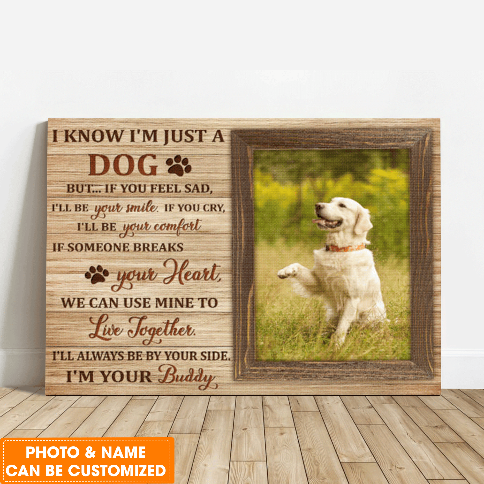 Personalized Dog Landscape Canvas, I Will Be Your Smile Canvas, Custom Your Pet Photo, Perfect Gift For Dog Lovers, Friend, Family
