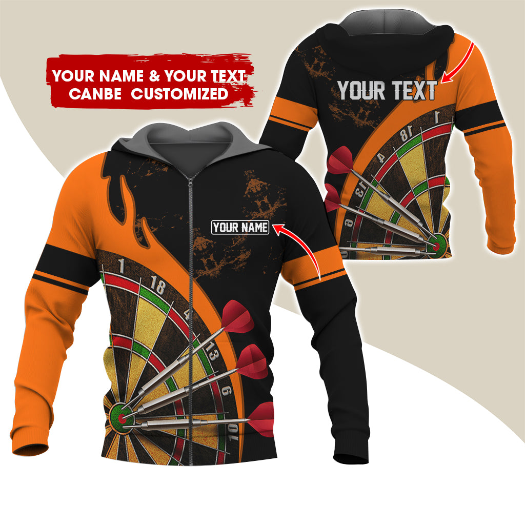 Customized Name & Text Darts Premium Zip Hoodie, Personalized Darts Is My Life Zip Hoodie For Men & Women - Gift For Darts Lovers, Darts Players