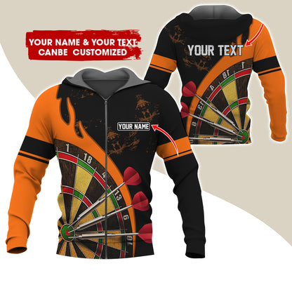 Customized Name & Text Darts Premium Zip Hoodie, Personalized Darts Is My Life Zip Hoodie For Men & Women - Gift For Darts Lovers, Darts Players