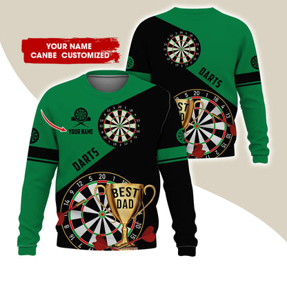 Customized Name Darts Sweatshirt, Personalized Best Dad Cup Champion Sweatshirt For Men & Women - Gift For Darts Lovers, Darts Players