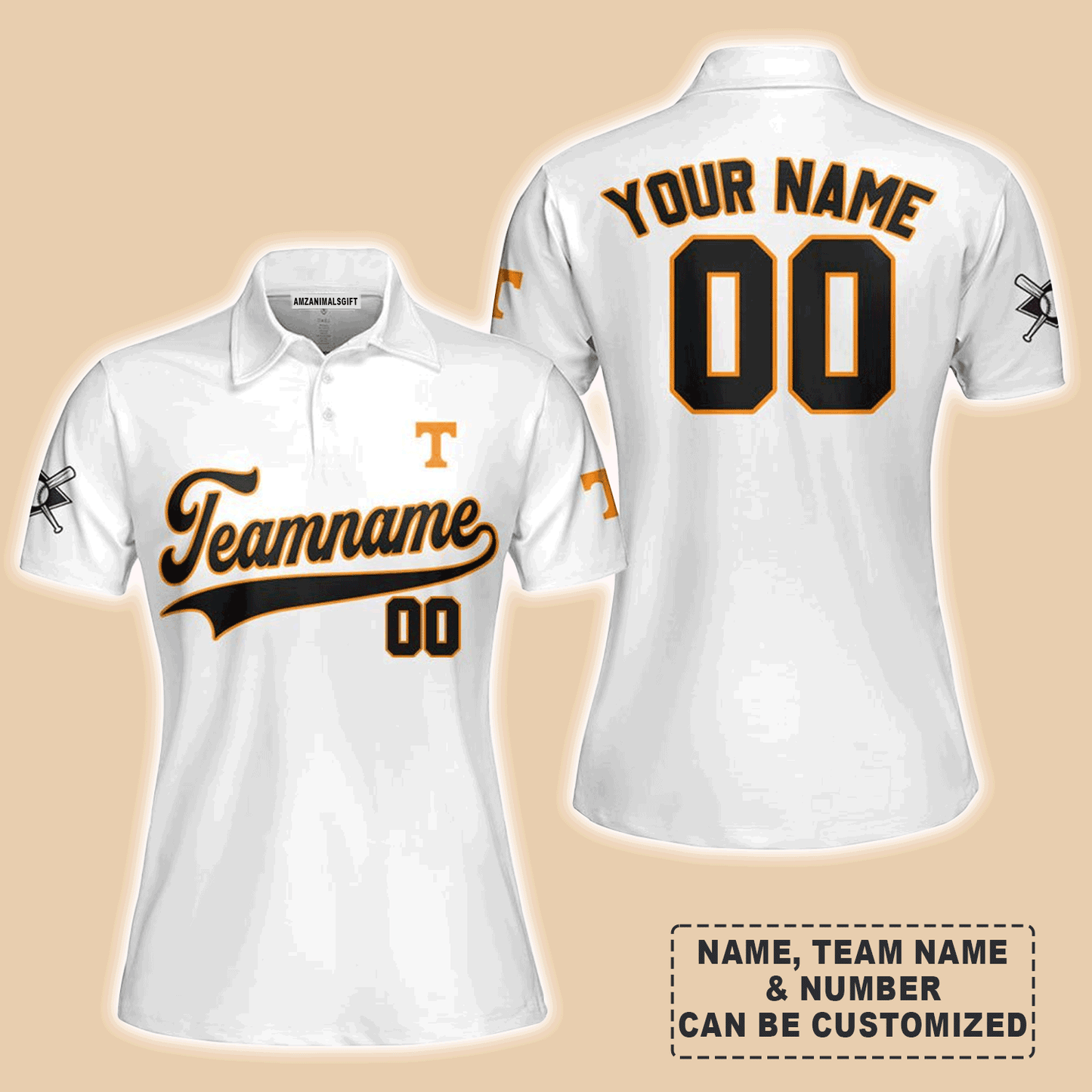 Customized Baseball Women Polo Shirt, Indiana Baseball Logo White Custom Polo Shirt - Perfect Polo Shirt For Women, Baseball Lovers