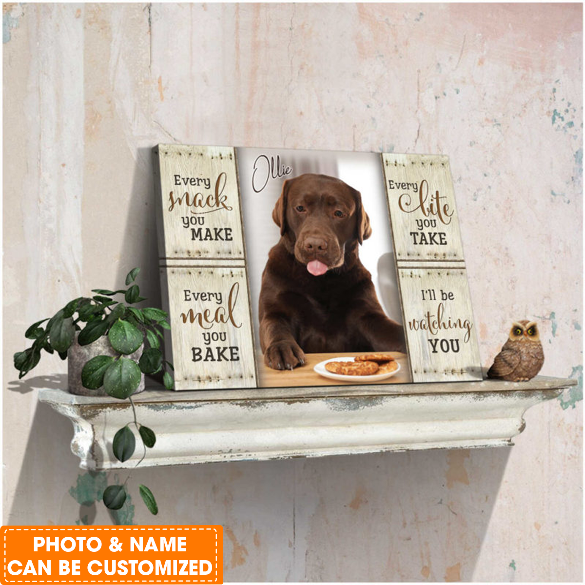 Personalized Dog Landscape Canvas, Custom Your Pet Photo, I’ll be watching you Canvas, Perfect Gift For Dog Lovers, Friend, Family