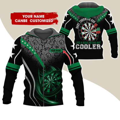 Custom Name Darts Premium Zip Hoodie, Personalized Dart Throwing Dad Cooler Zip Hoodie For Men & Women - Gift For Darts Lovers, Darts Players