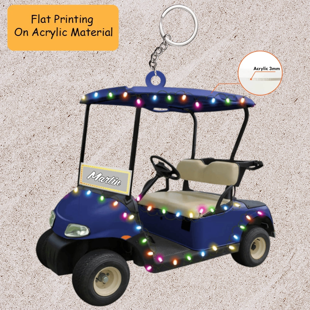 Personalized Riding Golf Acrylic Ornament, Riding Golf Keychain, Car Ornament, Christmas Ornament Gifts