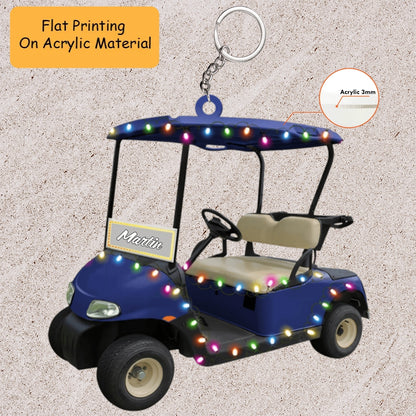 Personalized Riding Golf Acrylic Ornament, Riding Golf Keychain, Car Ornament, Christmas Ornament Gifts