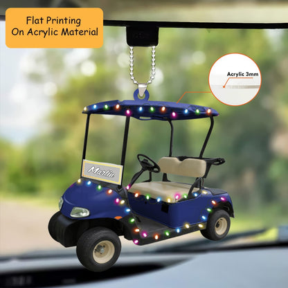 Personalized Riding Golf Acrylic Ornament, Riding Golf Keychain, Car Ornament, Christmas Ornament Gifts