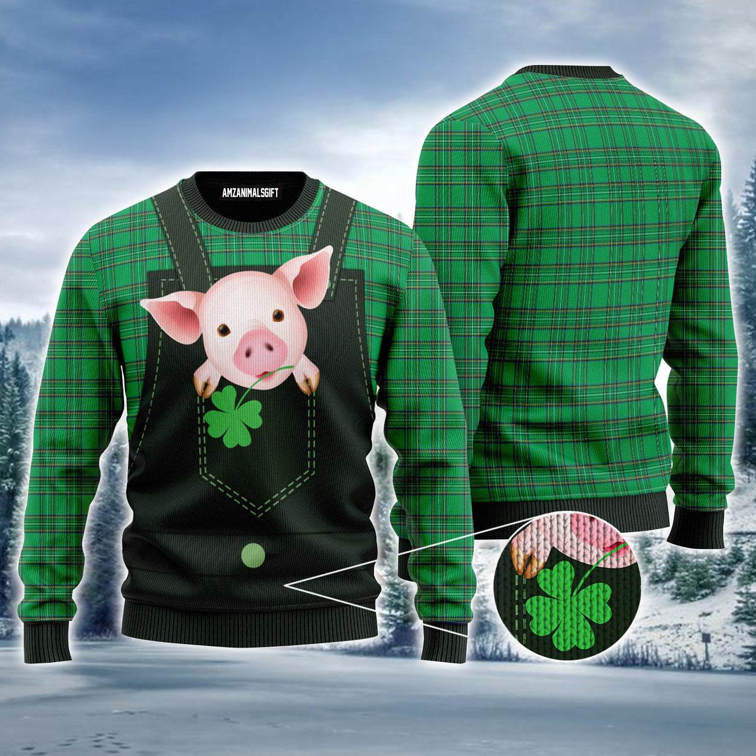 Pig Farm St Patricks Day Ugly Christmas Sweater, Happy St Patrick's Day Ugly Sweater For Men & Women - Perfect Gift For Christmas, Patrick's Day Gifts