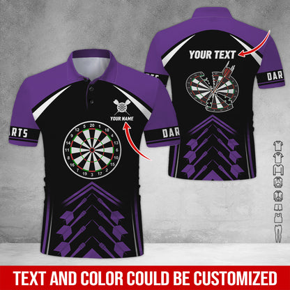 Customized Name & Text Darts Polo Shirt, Personalized Name Darts Is My Life Polo Shirt For Men - Perfect Gift For Darts Lovers, Darts Players