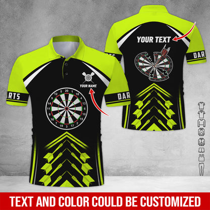 Customized Name & Text Darts Polo Shirt, Personalized Name Darts Is My Life Polo Shirt For Men - Perfect Gift For Darts Lovers, Darts Players