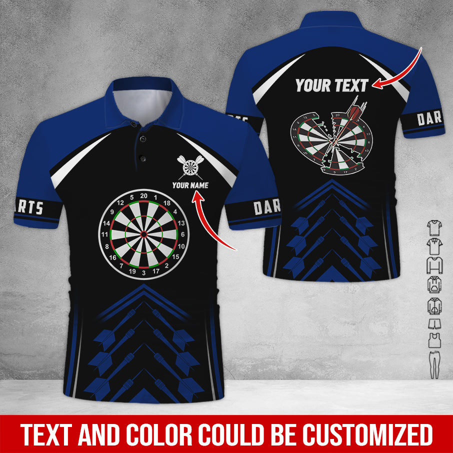 Customized Name & Text Darts Polo Shirt, Personalized Name Darts Is My Life Polo Shirt For Men - Perfect Gift For Darts Lovers, Darts Players