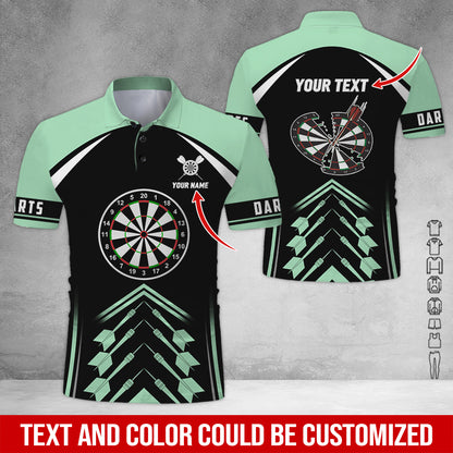 Customized Name & Text Darts Polo Shirt, Personalized Name Darts Is My Life Polo Shirt For Men - Perfect Gift For Darts Lovers, Darts Players