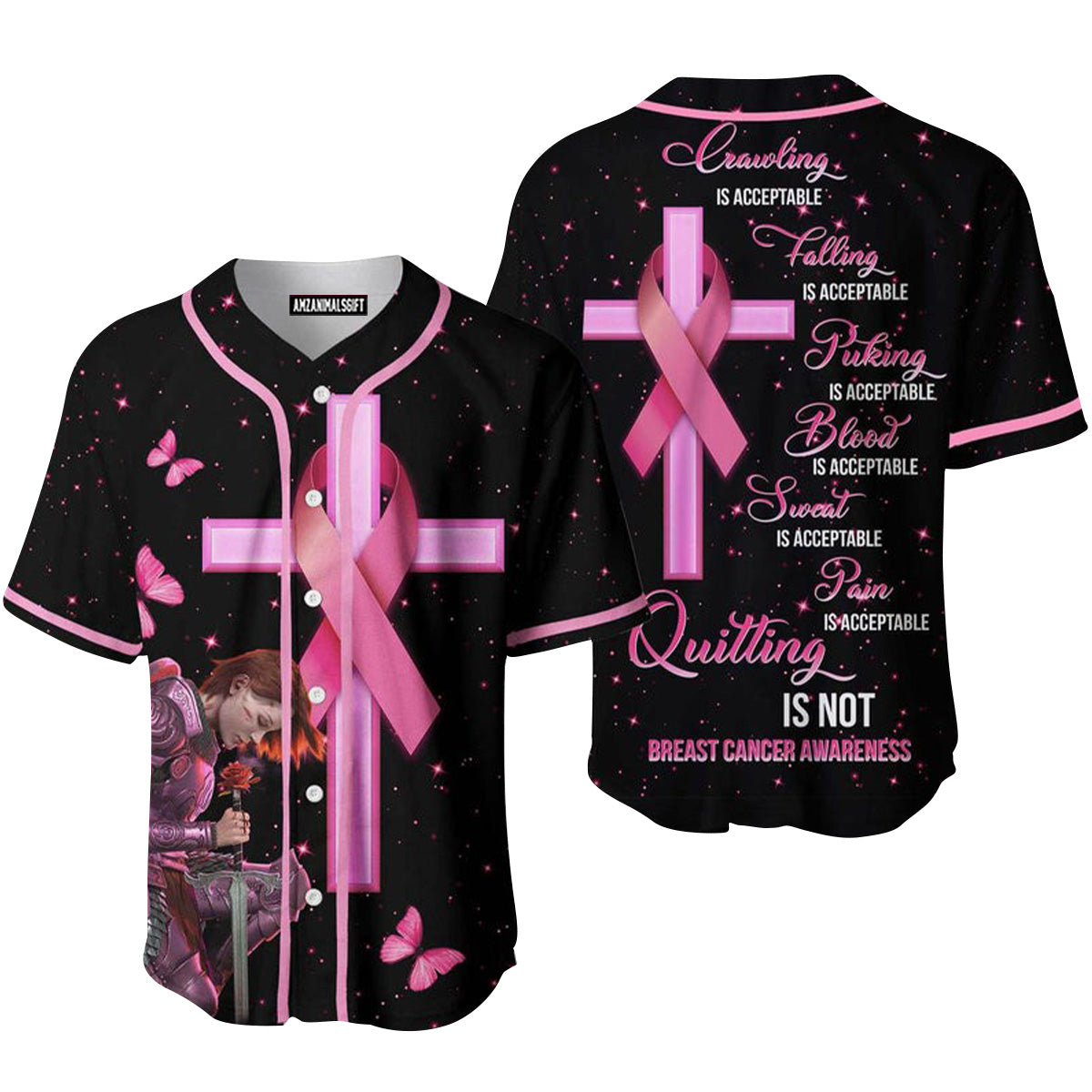 Breast Cancer Faith Warrior Of God Baseball Jersey, Perfect Outfit For Men And Women On Breast Cancer Survivors Baseball Team Baseball Fans