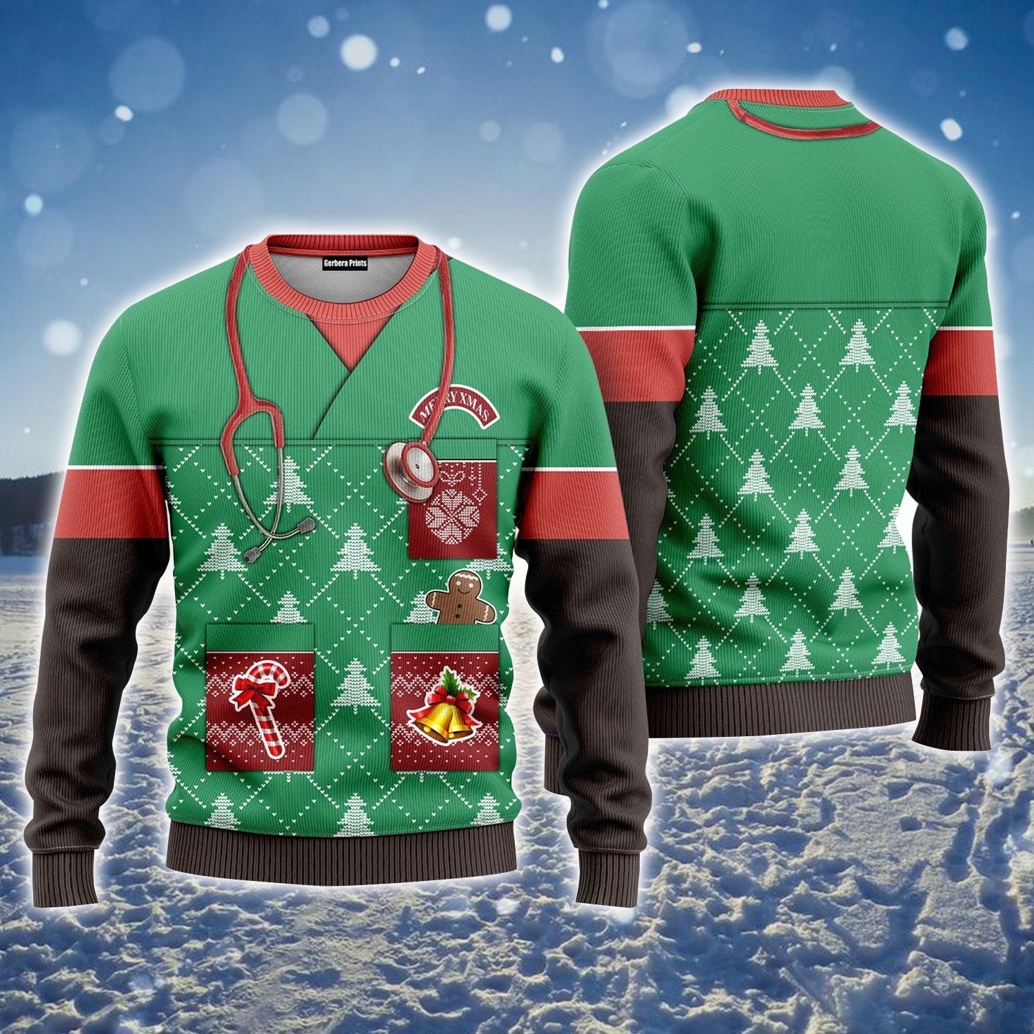 Nurse Christmas Pattern Ugly Sweater For Men & Women, Perfect Outfit For Christmas New Year Autumn Winter