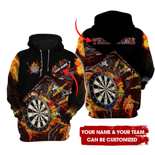 Customized Smoky Fire Darts Premium Hoodie, Perfect Outfit For Men And Women - Gift For Darts Lovers, Christmas New Year Autumn Winter