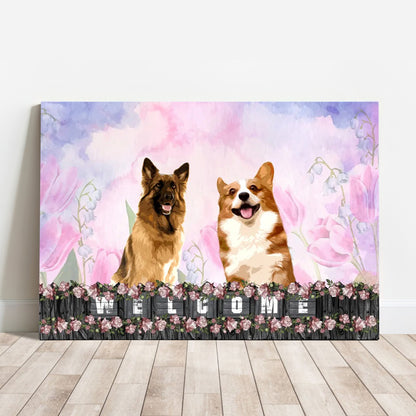 Custom Photo Dog Landscape Canvas, Pet Loss Gift, Personalized Dog Memorial Gifts Canvas Wall Art - Memorial Gift For Dog Lover, Pet Lovers