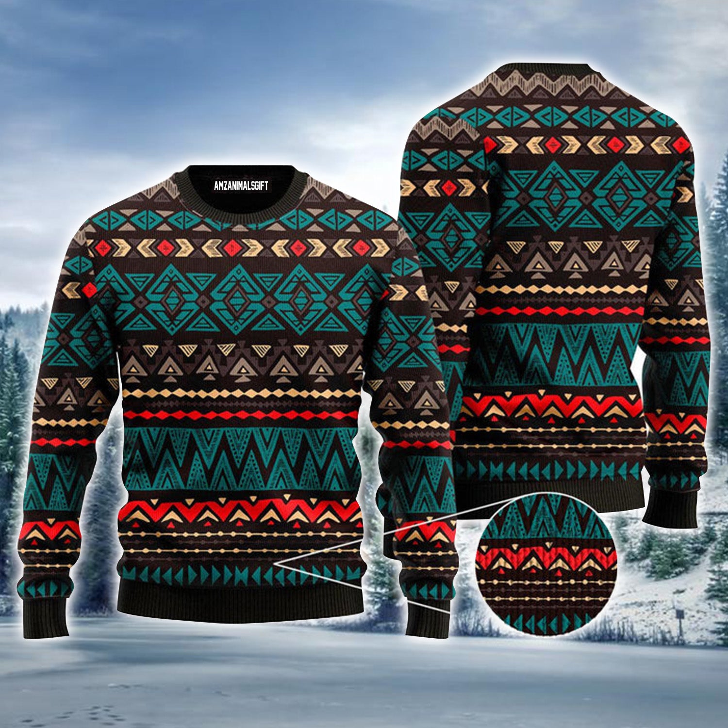 Native Aztec Navajo Urly Christmas Sweater, Christmas Sweater For Men & Women - Perfect Gift For Christmas, New Year, Winter Holiday