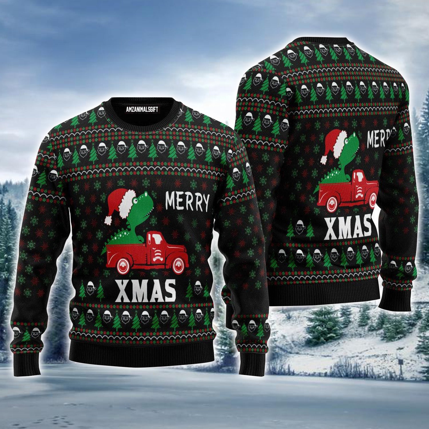 T-rex Merry Xmas Ugly Sweater For Men & Women, Perfect Outfit For Christmas New Year Autumn Winter