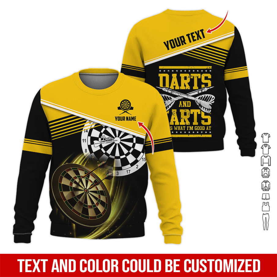Customized Name & Text Darts Sweatshirt, Personalized Name Darts & Farts Sweatshirt For Men & Women - Gift For Darts Lovers, Darts Players